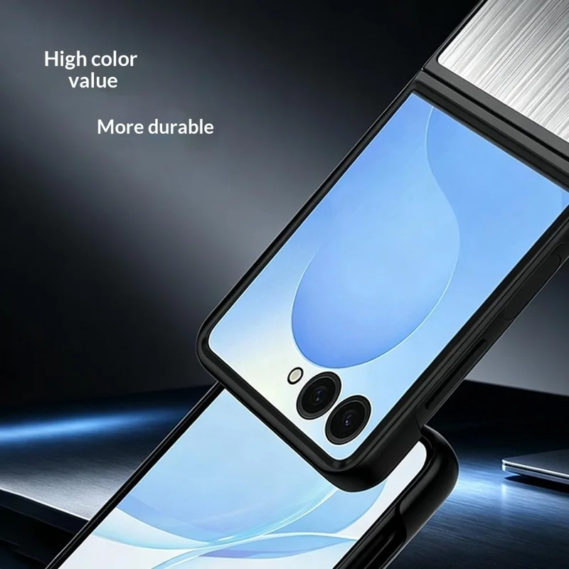 For Samsung Galaxy Z Flip8 Case Protective Stainless Steel + PC Phone Cover - Grey