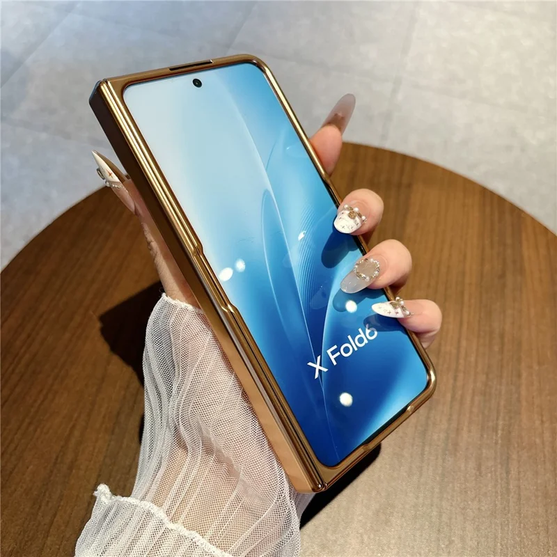 Чехол для vivo X Fold6 5G с бабочками, ударопрочный поликарбонатный чехол с закалённым стеклом и защитой экрана — жёлтый