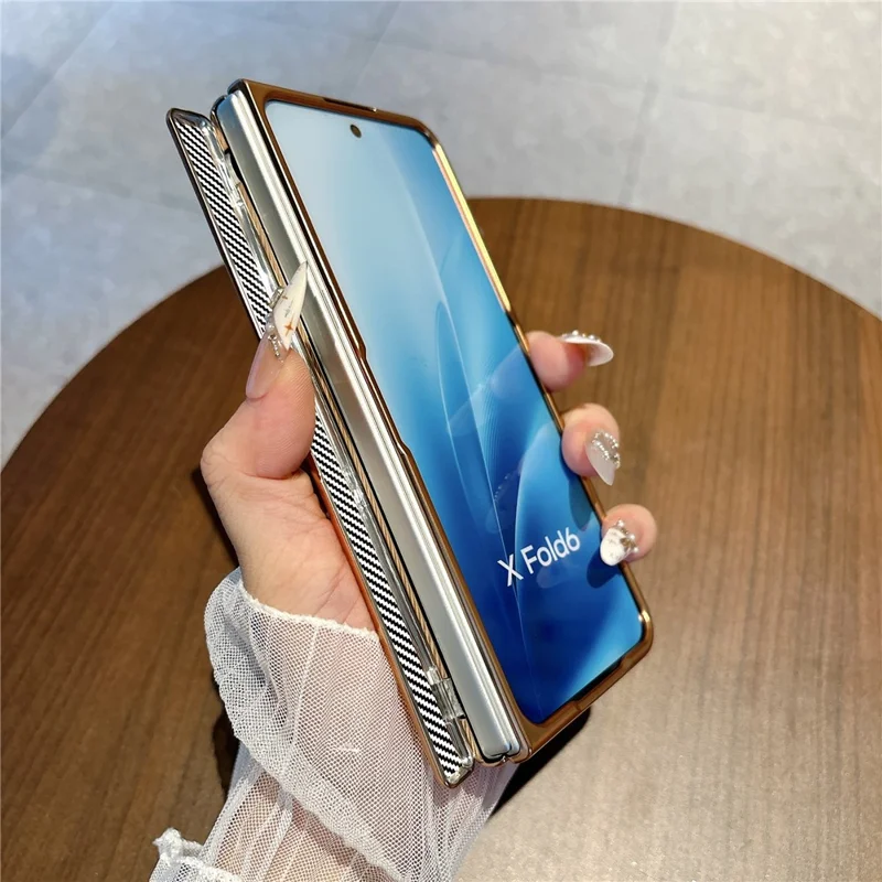 Чехол для vivo X Fold6 5G с бабочками, ударопрочный поликарбонатный чехол с закалённым стеклом и защитой экрана — жёлтый