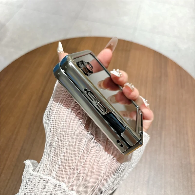 Electroplating Case for Motorola Razr 70 / Razr 60 / Razr 50 5G Hard PC Protective Phone Cover with Screen Protector - Silver