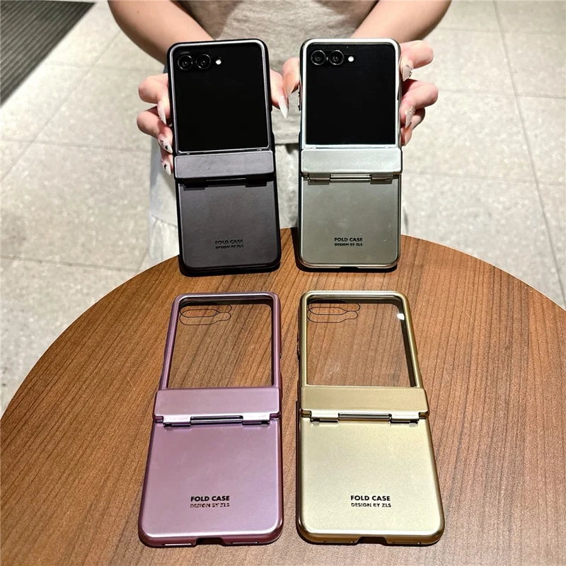 Electroplating Case for Motorola Razr 70 / Razr 60 / Razr 50 5G Hard PC Protective Phone Cover with Screen Protector - Silver