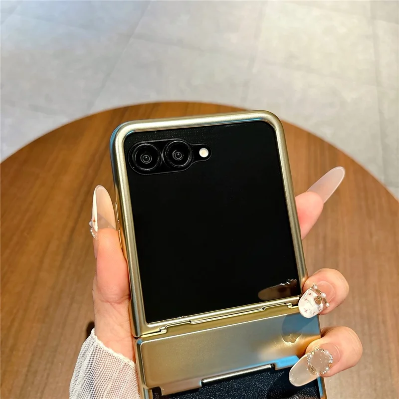 Custodia con placcatura per Motorola Razr 70 / Razr 60 / Razr 50 5G, cover pieghevole in policarbonato con protezione per schermo - Argento