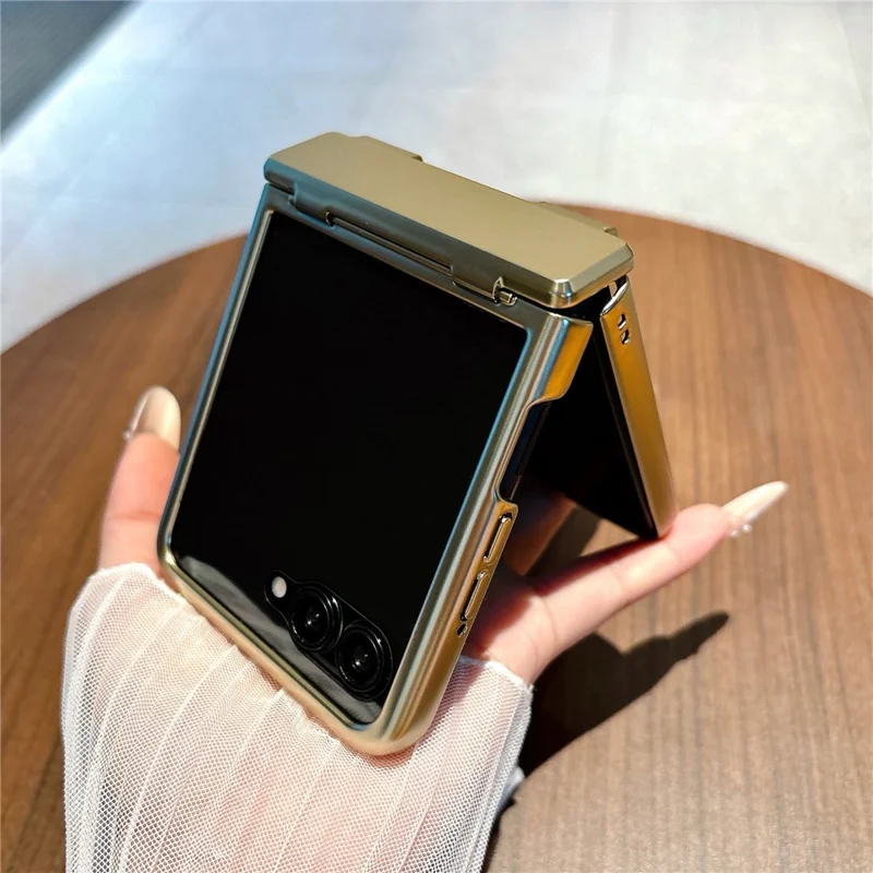 Custodia con placcatura per Motorola Razr 70 / Razr 60 / Razr 50 5G, cover pieghevole in policarbonato con protezione per schermo - Argento