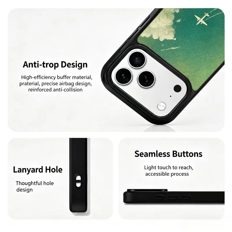 For iPhone 18 Pro Max / 17 Pro Max Magnetic Case Five Elements Series UV Pattern Printing PC + Silicone Phone Cover (B) - M00024