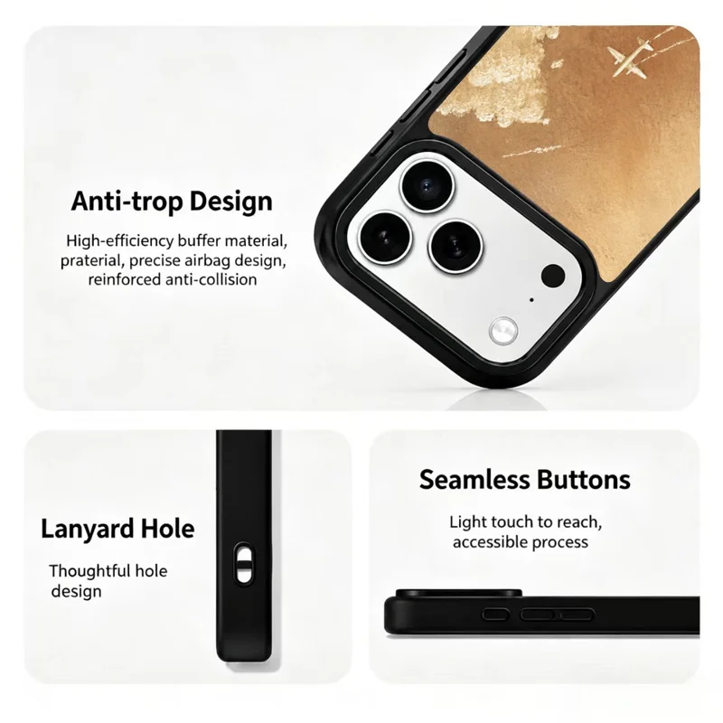 For iPhone 18 Pro Max Magnetic Case Five Elements Series UV Pattern Printing PC + Silicone Phone Cover (C) - T00024