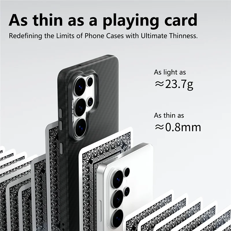 ABEEl for Samsung Galaxy S26 Ultra Magnetic Case PC + TPU Ultra Thin Minimalist Phone Cover - Carbon Fiber Texture - 3