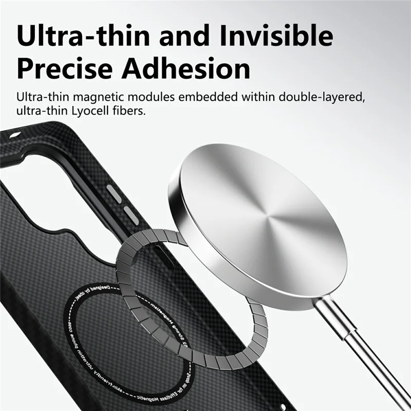 ABEEl for Samsung Galaxy S26 Ultra Magnetic Case PC + TPU Ultra Thin Minimalist Phone Cover - Carbon Fiber Texture - 6