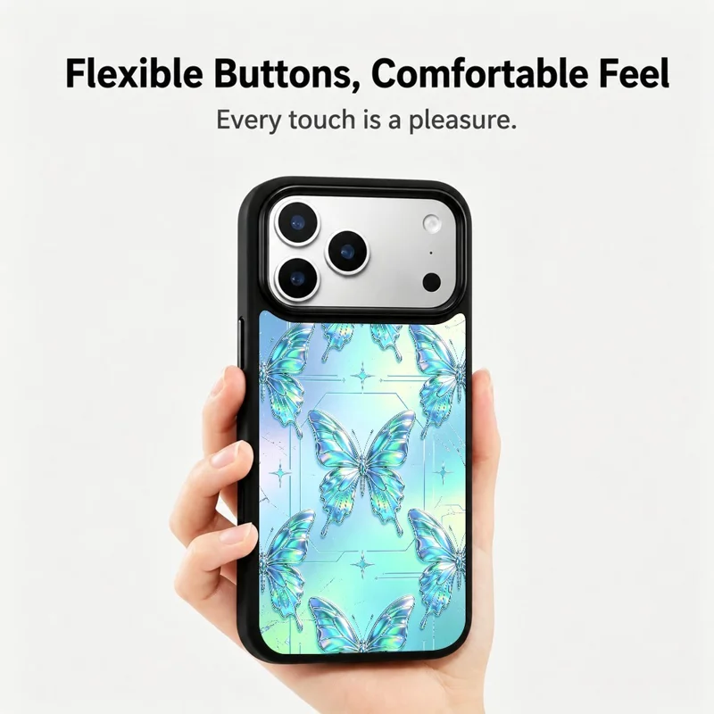 For iPhone 17 Pro Magnetic Case Sweet Garden Art Series UV Pattern Print PC + Silicone Phone Cover - ZX0056