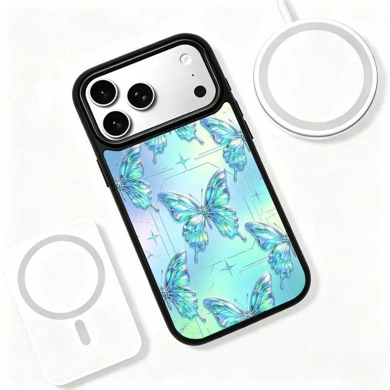For iPhone 17 Pro Max Magnetic Case Sweet Garden Art Series UV Pattern Print PC + Silicone Phone Cover - ZX0056