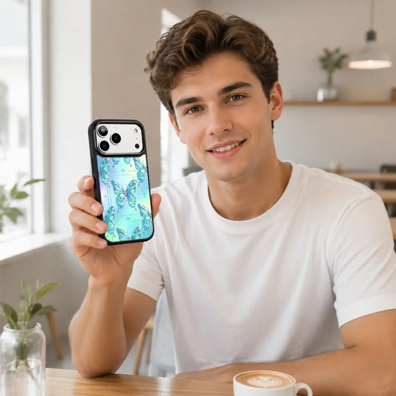 For iPhone 17 Pro Max Magnetic Case Sweet Garden Art Series UV Pattern Print PC + Silicone Phone Cover - ZX0056