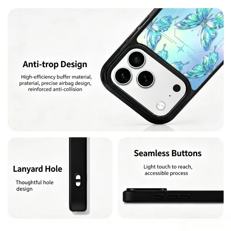 For iPhone 18 Pro / 17 Pro Magnetic Case Sweet Garden Art Series UV Pattern Print PC + Silicone Phone Cover - ZX0056