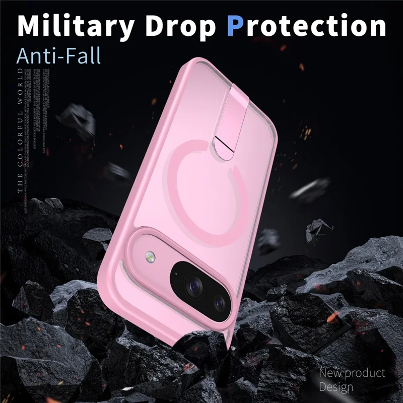 For Google Pixel 11  /  Pixel 11 Pro Magnetic Case Kickstand TPU + Acrylic Phone Cover - Pink