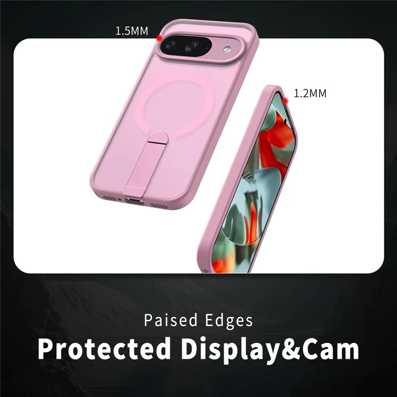 For Google Pixel 11  /  Pixel 11 Pro Magnetic Case Kickstand TPU + Acrylic Phone Cover - Pink