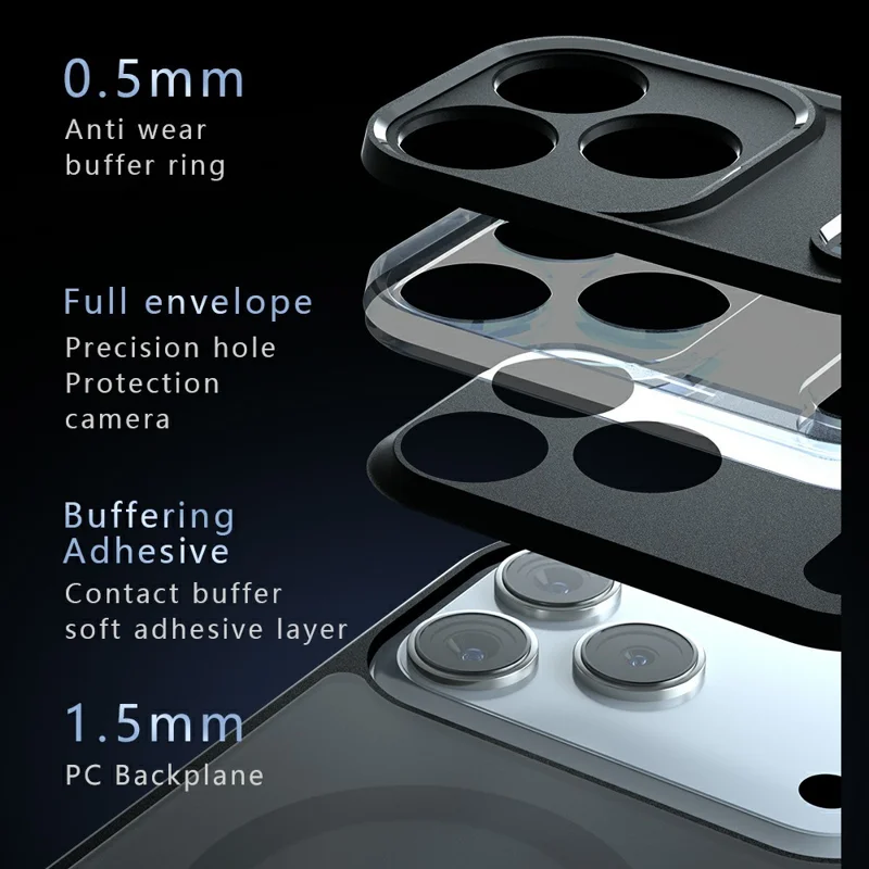 Магнитный чехол для iPhone 18 Pro Max, TPU + PC, матовая поверхность, чехол с тактильным покрытием - Черный