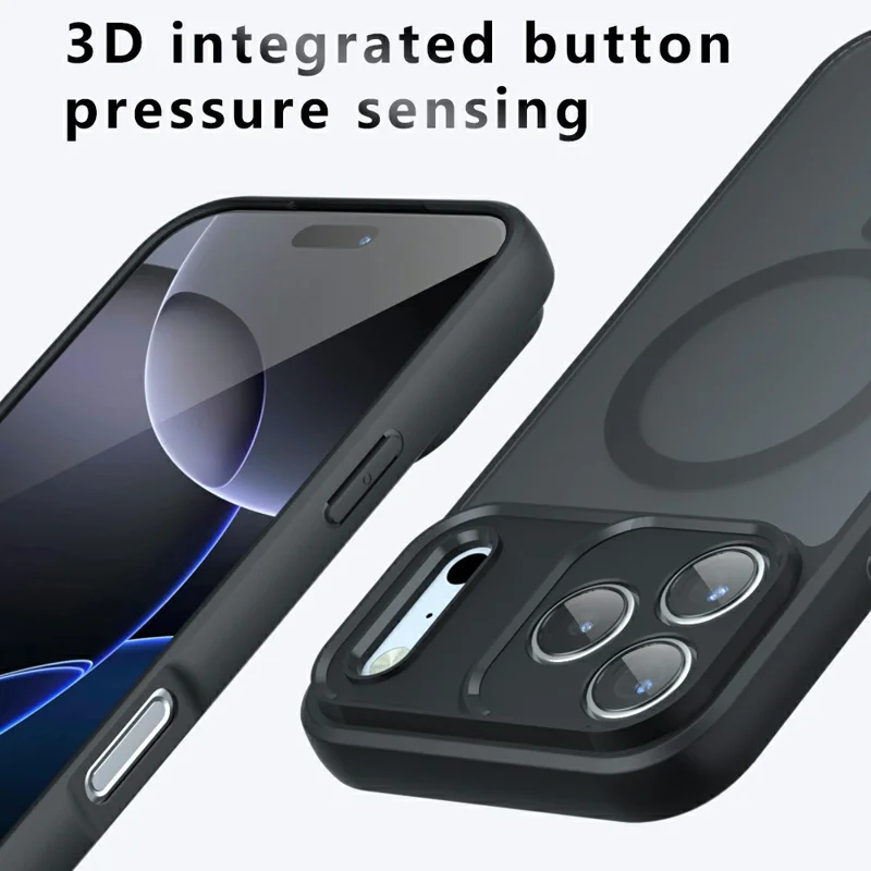 Магнитный чехол для iPhone 18 Pro Max, TPU + PC, матовая поверхность, чехол с тактильным покрытием - Черный