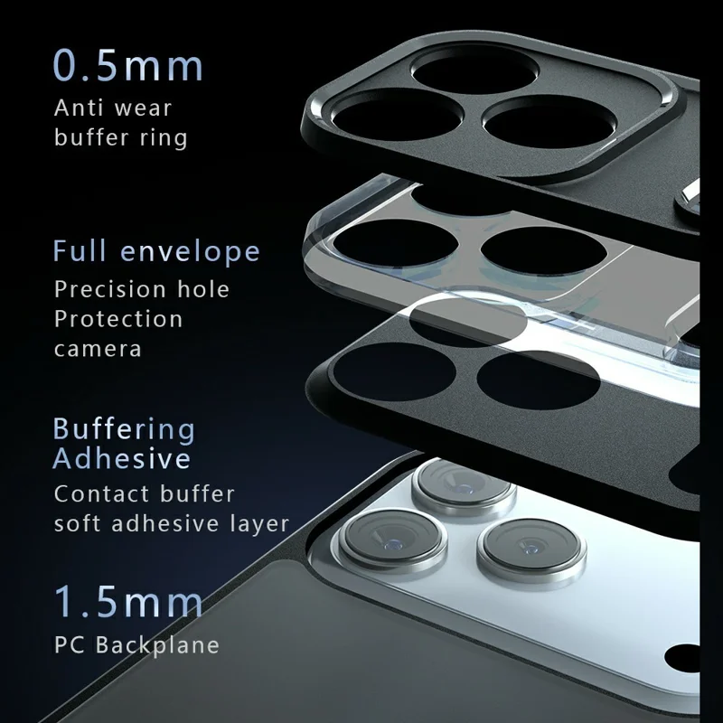 For iPhone 18 Pro Max Case Skin-Touch TPU + PC Matte Phone Back Cover - Transparent Black