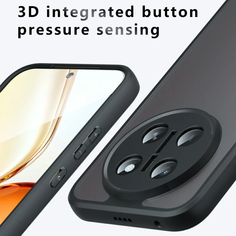 For Honor X80 Pro Max 5G Case Skin-Touch TPU + PC Matte Phone Back Cover - Transparent Black