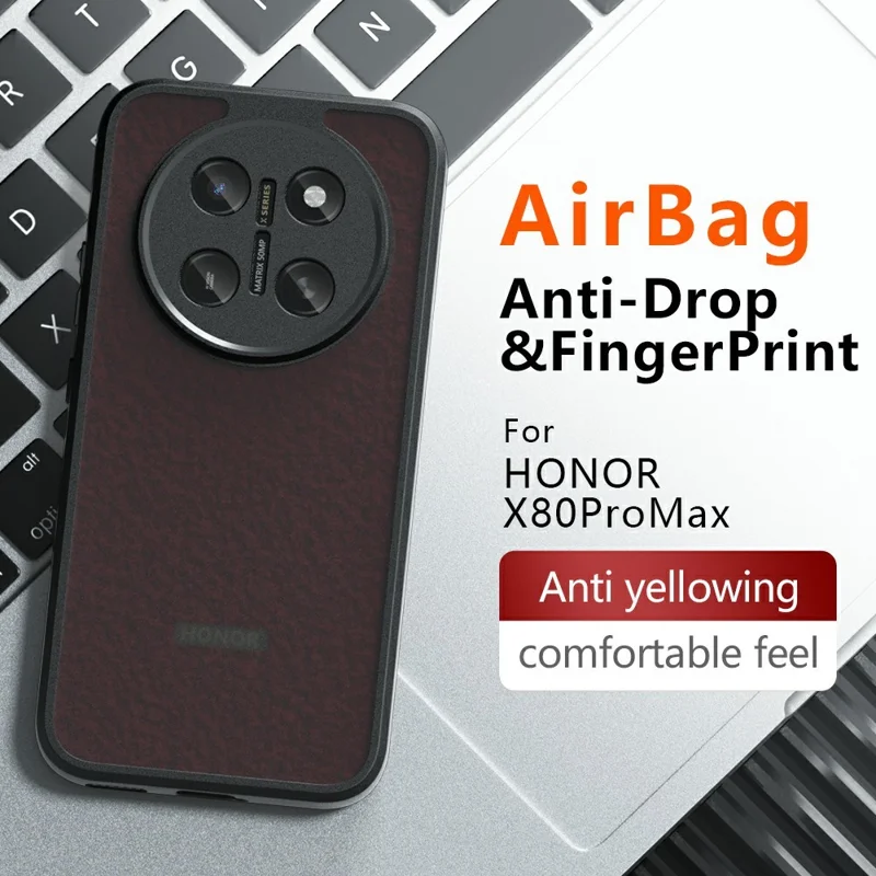 For Honor X80 Pro Max 5G Case Skin-Touch TPU + PC Matte Phone Back Cover - Transparent Black