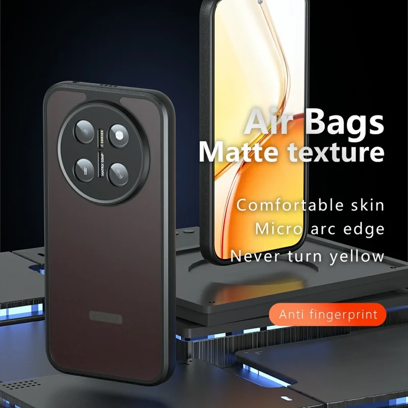 For Honor X80 Pro Max 5G Case Skin-Touch TPU + PC Matte Phone Back Cover - Transparent Black