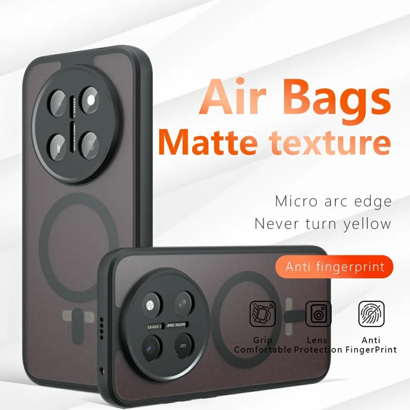For Honor X80 Pro Max 5G Magnetic Case TPU + PC Matte Skin Touch Phone Cover - Black