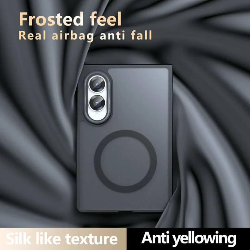 For Samsung Galaxy Z Fold8 Magnetic Case TPU + PC Matte Skin Touch Phone Cover - Black