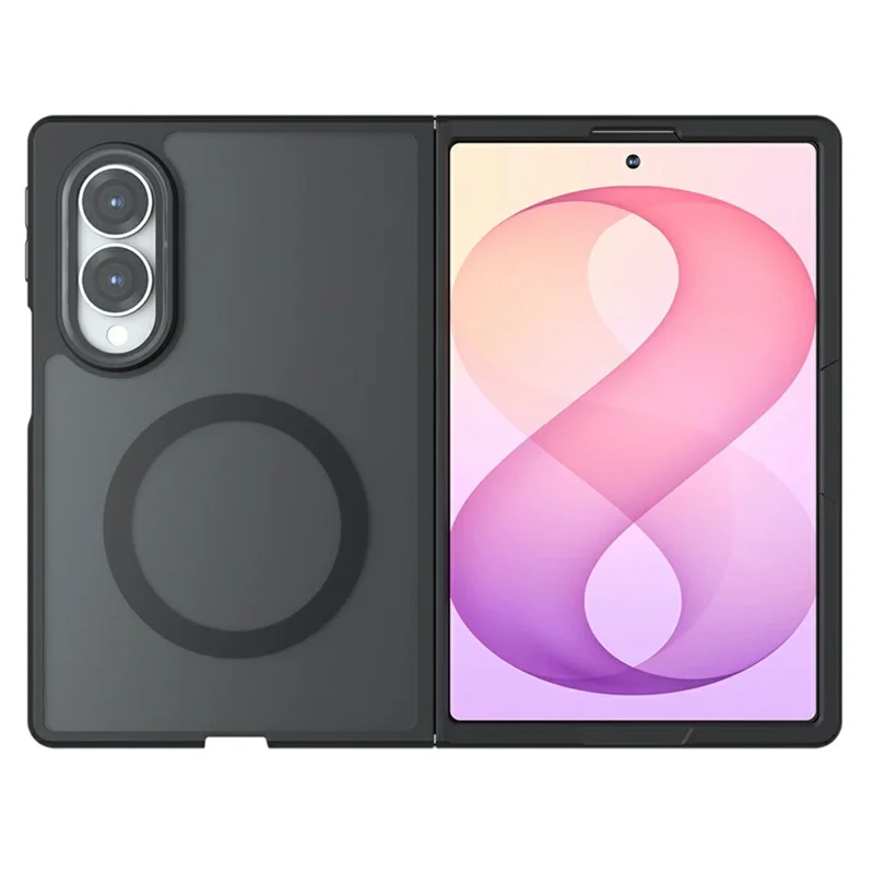 For Samsung Galaxy Z Fold8 Magnetic Case TPU + PC Matte Skin Touch Phone Cover - Black