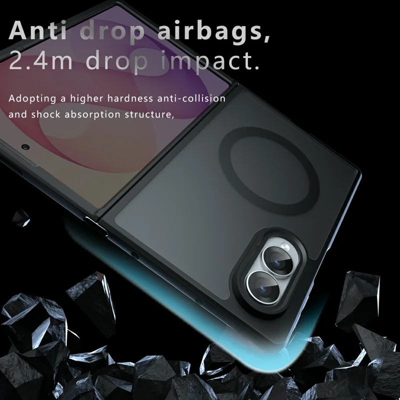For Samsung Galaxy Z Fold8 Magnetic Case TPU + PC Matte Skin Touch Phone Cover - Black