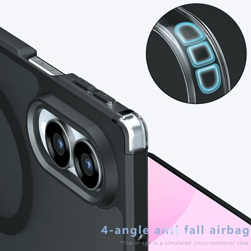 For Samsung Galaxy Z Fold8 Magnetic Case TPU + PC Matte Skin Touch Phone Cover - Black