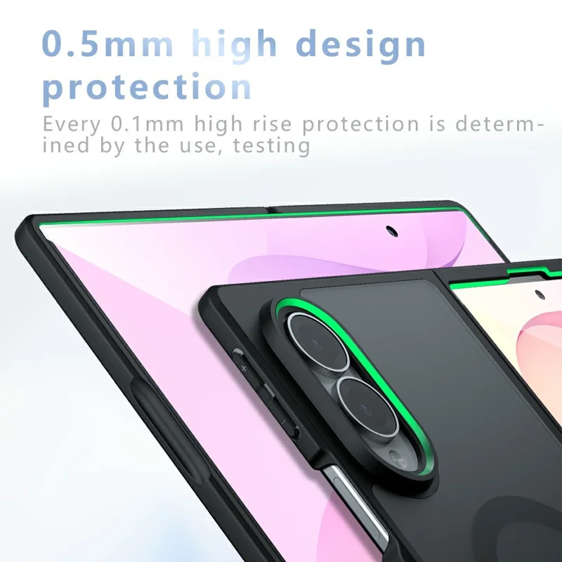 For Samsung Galaxy Z Fold8 Magnetic Case TPU + PC Matte Skin Touch Phone Cover - Black