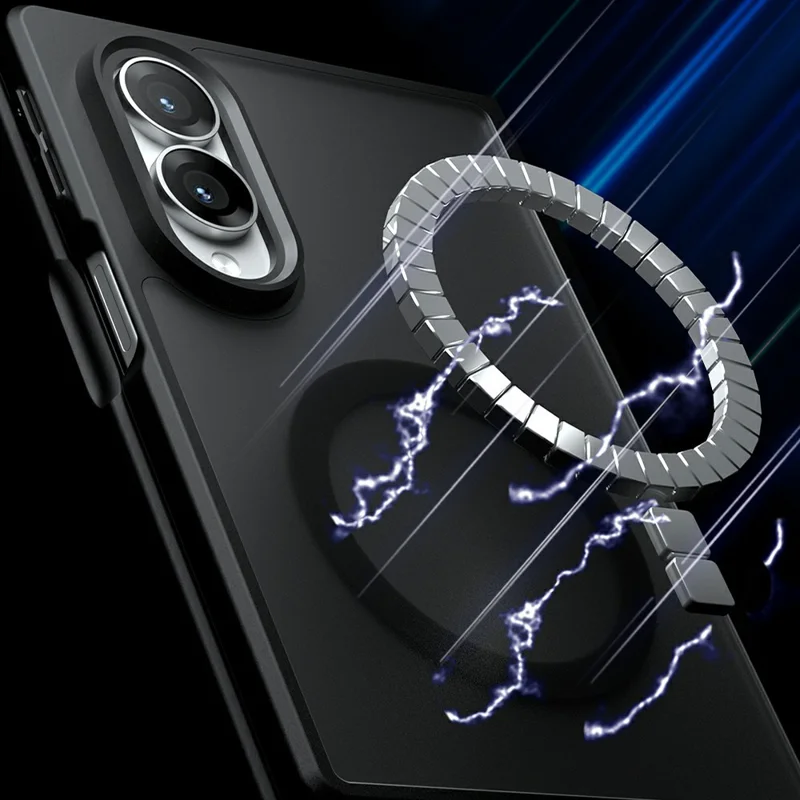 For Samsung Galaxy Z Fold8 Magnetic Case Clear TPU + PC Shockproof Phone Cover - Transparent