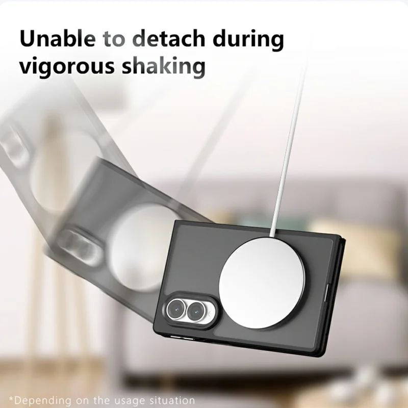 For Samsung Galaxy Z Fold8 Magnetic Case Clear TPU + PC Shockproof Phone Cover - Transparent