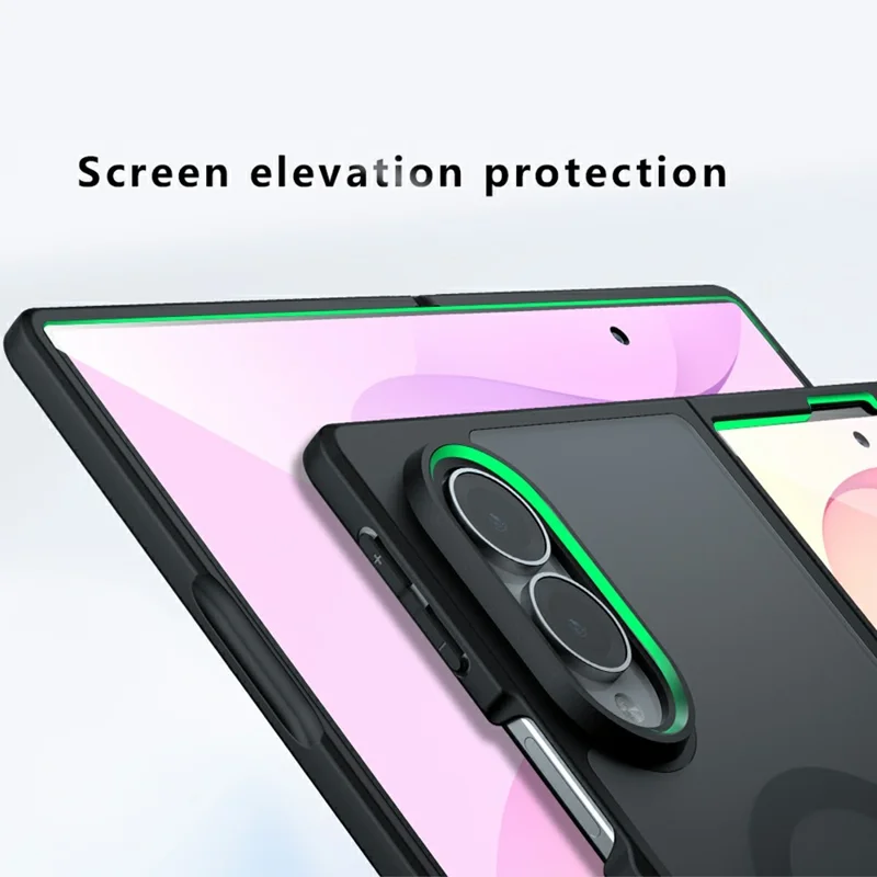 For Samsung Galaxy Z Fold8 Magnetic Case Clear TPU + PC Shockproof Phone Cover - Transparent