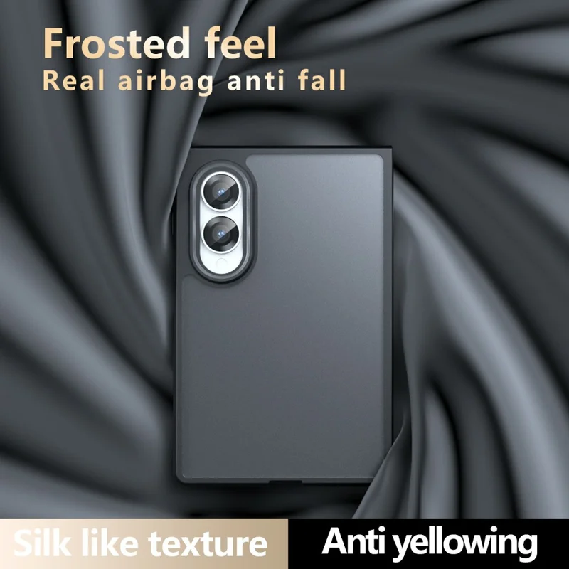 For Samsung Galaxy Z Fold8 Case Skin-Touch TPU + PC Matte Phone Back Cover - Transparent Black