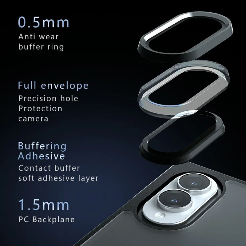 For Samsung Galaxy Z Fold8 Case Skin-Touch TPU + PC Matte Phone Back Cover - Transparent Black