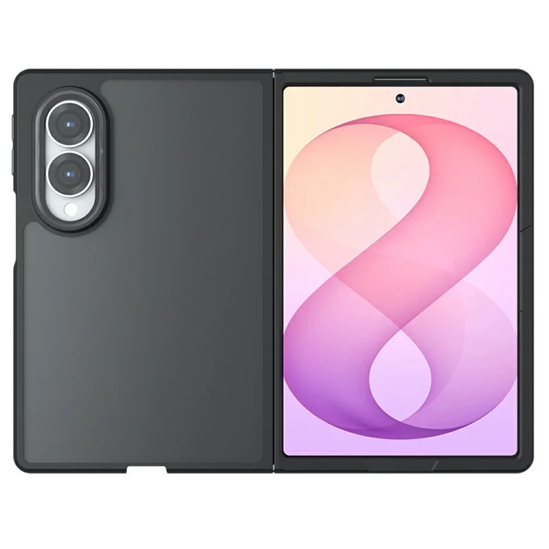 For Samsung Galaxy Z Fold8 Case Skin-Touch TPU + PC Matte Phone Back Cover - Transparent Black