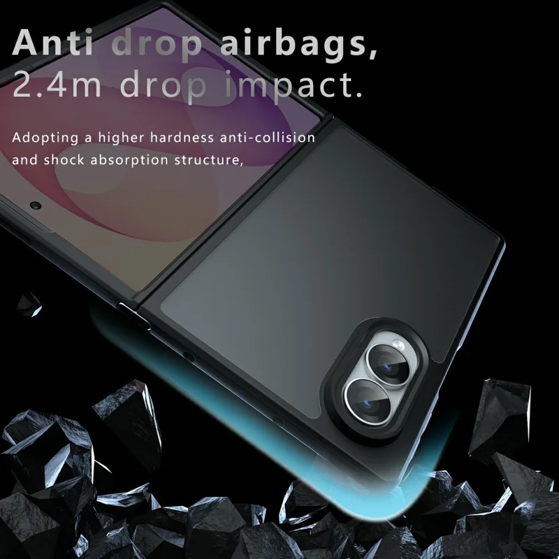For Samsung Galaxy Z Fold8 Case Skin-Touch TPU + PC Matte Phone Back Cover - Transparent Black