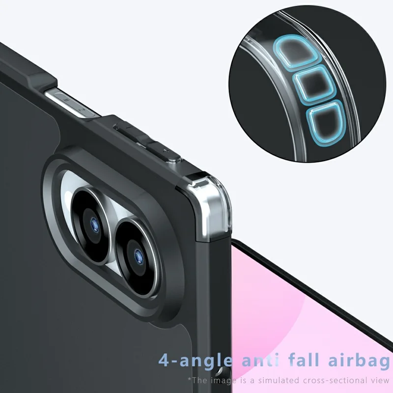 For Samsung Galaxy Z Fold8 Case Skin-Touch TPU + PC Matte Phone Back Cover - Transparent Black