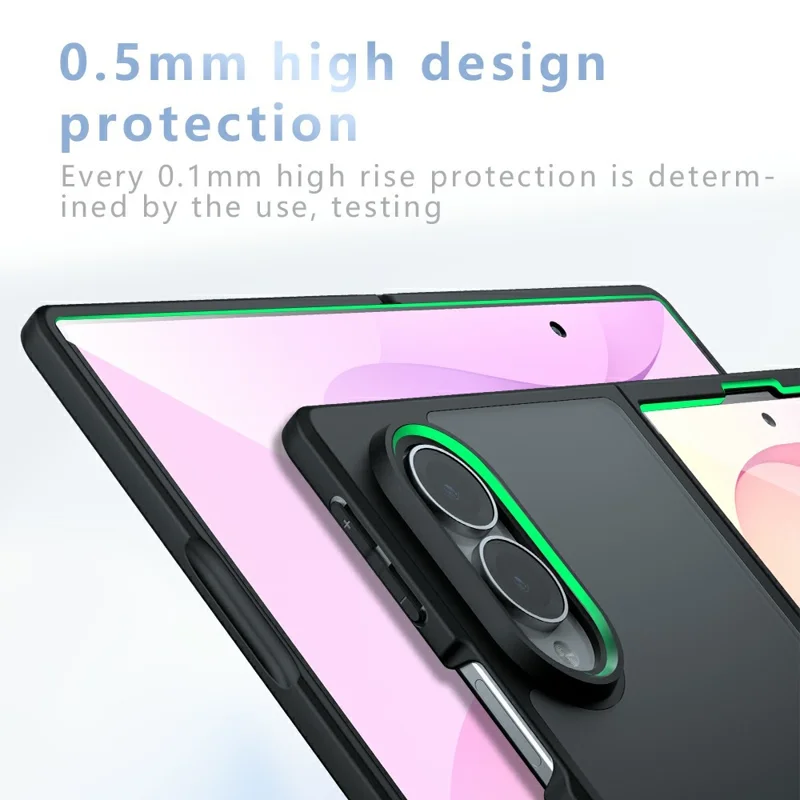 For Samsung Galaxy Z Fold8 Case Skin-Touch TPU + PC Matte Phone Back Cover - Transparent Black