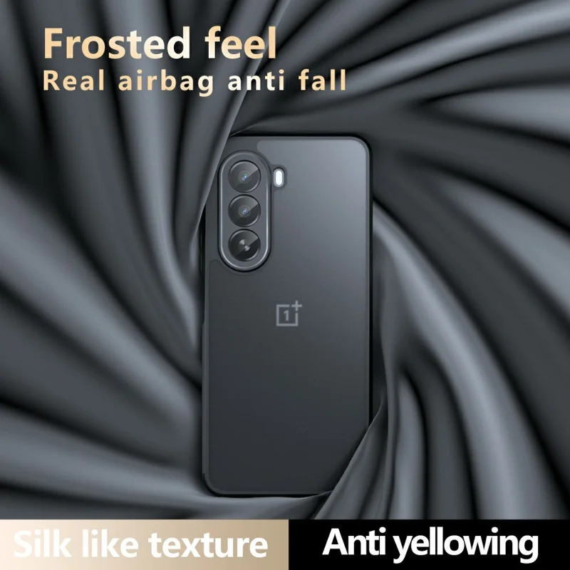 For OnePlus Nord CE6 Lite 5G / Realme P4x 5G Case Skin-Touch TPU + PC Matte Phone Back Cover - Transparent Black