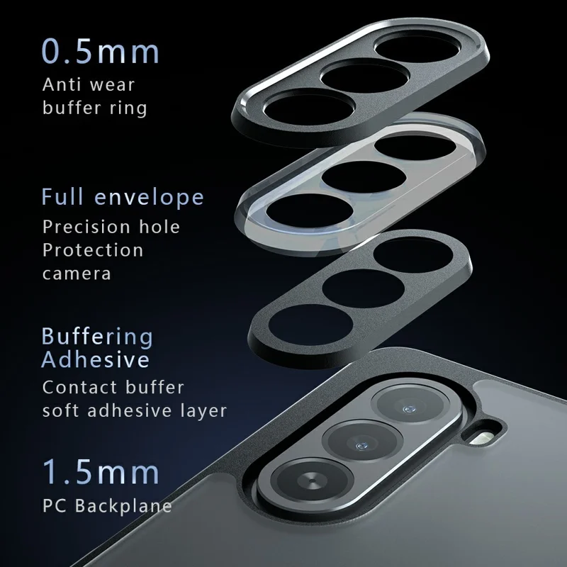 For OnePlus Nord CE6 Lite 5G / Realme P4x 5G Case Skin-Touch TPU + PC Matte Phone Back Cover - Transparent Black