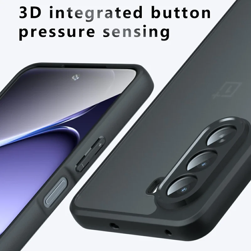 For OnePlus Nord CE6 Lite 5G / Realme P4x 5G Case Skin-Touch TPU + PC Matte Phone Back Cover - Transparent Black