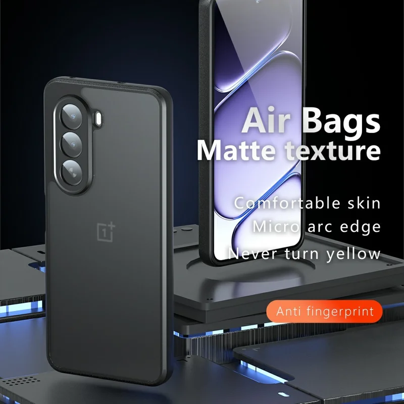 For OnePlus Nord CE6 Lite 5G / Realme P4x 5G Case Skin-Touch TPU + PC Matte Phone Back Cover - Transparent Black