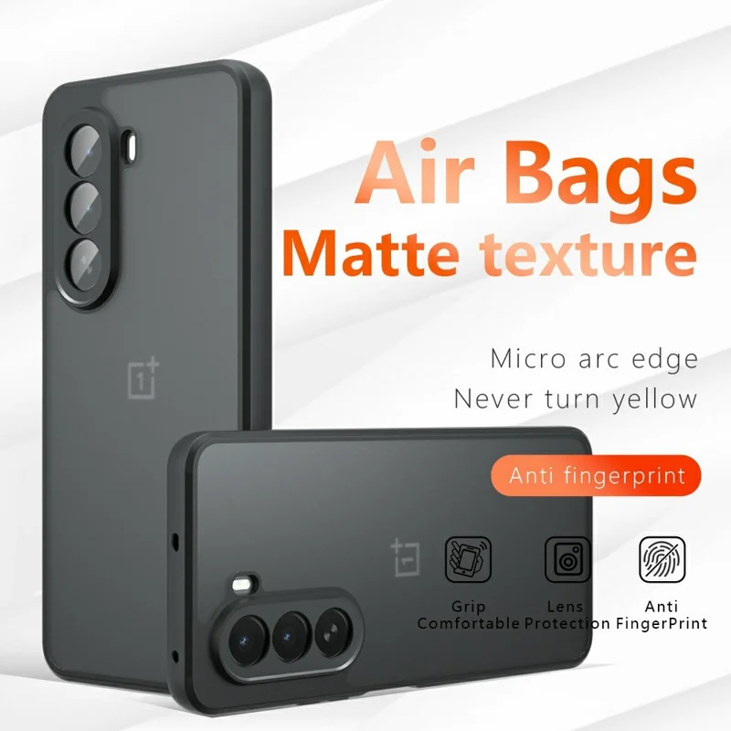 For OnePlus Nord CE6 Lite 5G / Realme P4x 5G Case Skin-Touch TPU + PC Matte Phone Back Cover - Transparent Black