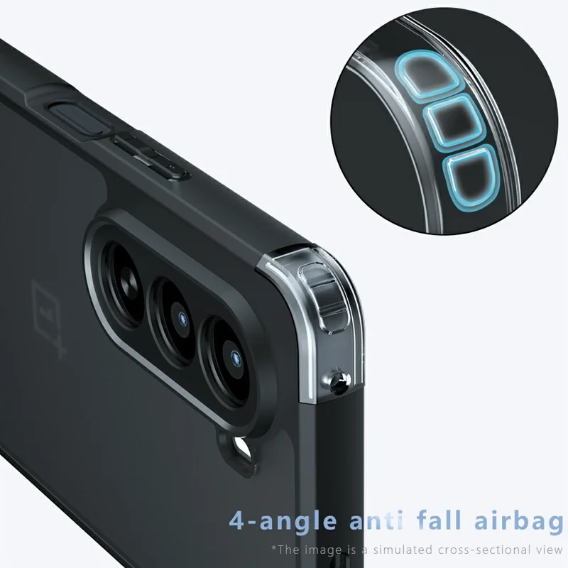 For OnePlus Nord CE6 Lite 5G / Realme P4x 5G Case Skin-Touch TPU + PC Matte Phone Back Cover - Transparent Black