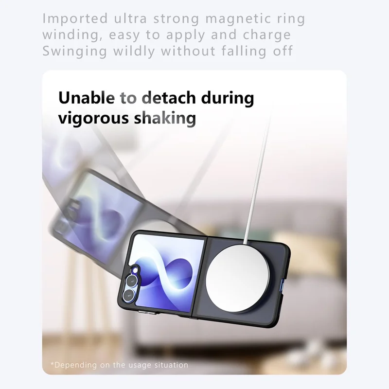For Samsung Galaxy Z Flip8 Magnetic Case Clear TPU + PC Shockproof Phone Cover - Transparent