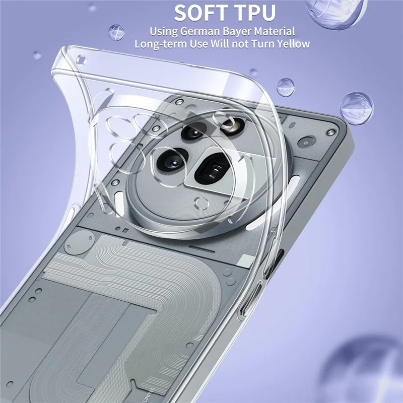 For Nothing Phone (3a) Pro Case TPU Clear Phone Cover + 2PCS Tempered Glass Screen Film 2.5D Arc Edge