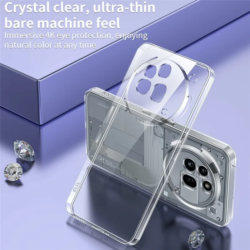 For Nothing Phone (3a) Pro Case TPU Clear Phone Cover + 2PCS Tempered Glass Screen Film 2.5D Arc Edge