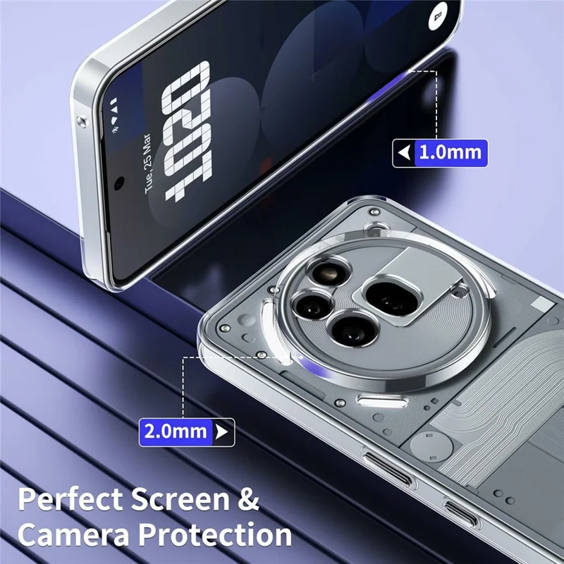 For Nothing Phone (3a) Pro Case TPU Clear Phone Cover + 2PCS Tempered Glass Screen Film 2.5D Arc Edge