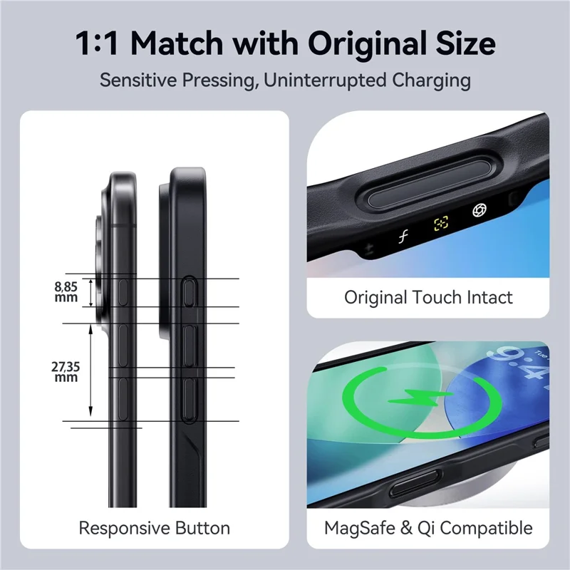 CASEKOO för iPhone 18 Pro Max / 17 Pro Max skal PC + TPU med matt yta, fingeravtryckshindrande mobilskal - Svart