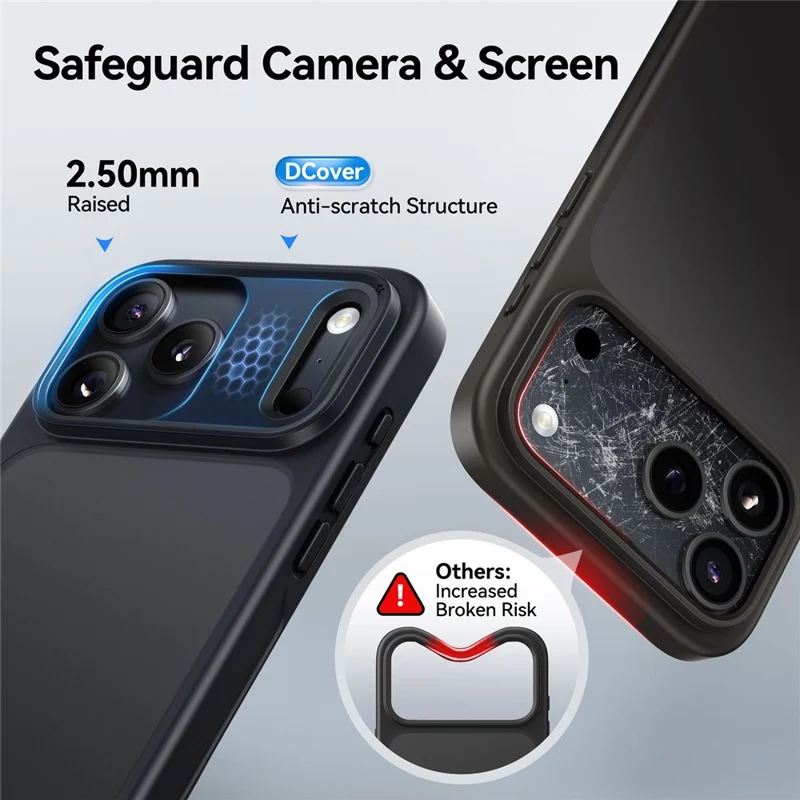 CASEKOO för iPhone 18 Pro / 17 Pro skal PC + TPU Matt finish Anti-Fingeravtryck mobilskal - Svart